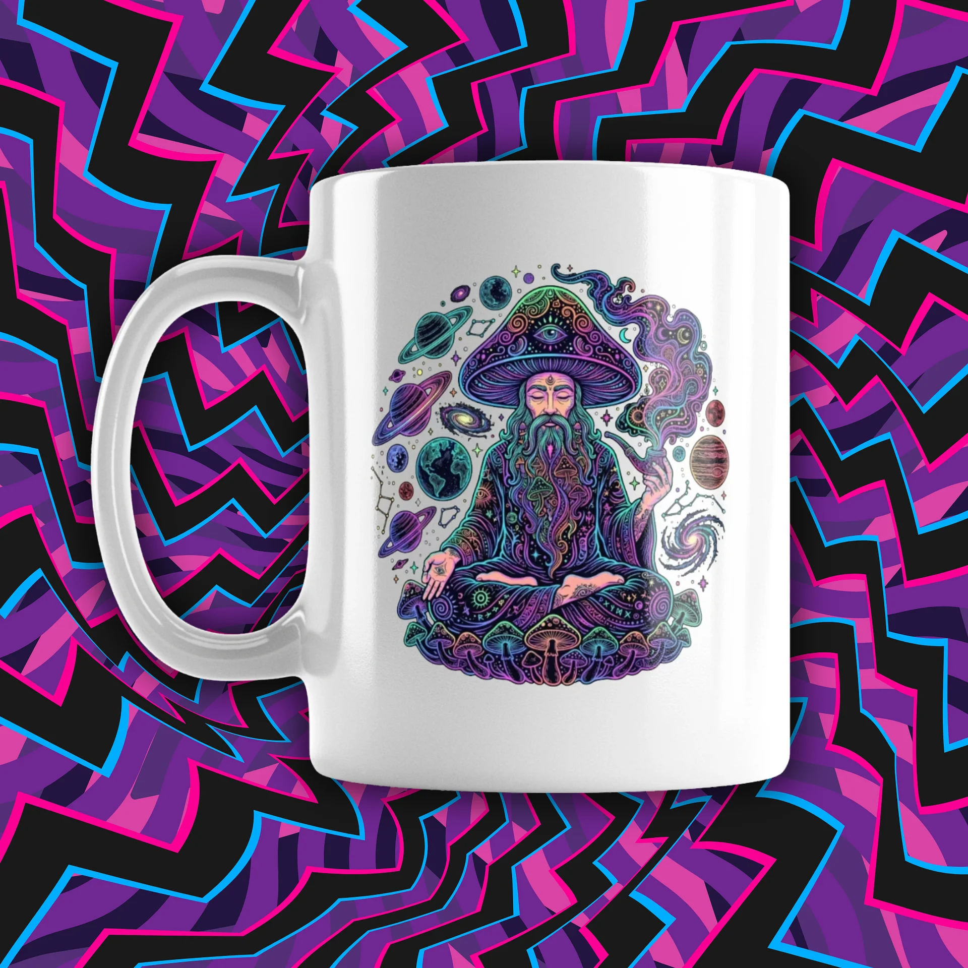 Meditating Mushroom Wizard Mug product image (1)