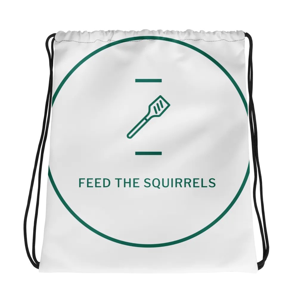 Feed the Squirrel$ All-Over Drawstring Bag product image (1)