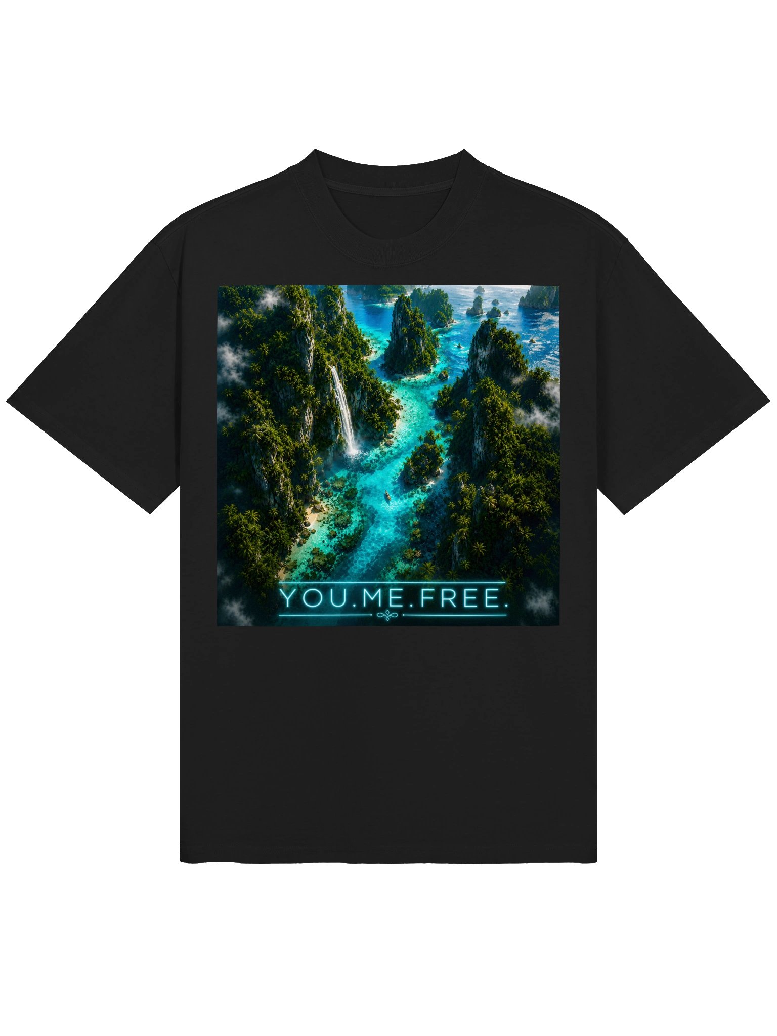 YOU.ME.FREE. Tropical Paradise T-Shirt | Unisex Oversized Travel Gift for Wanderlust Travelers product image (2)