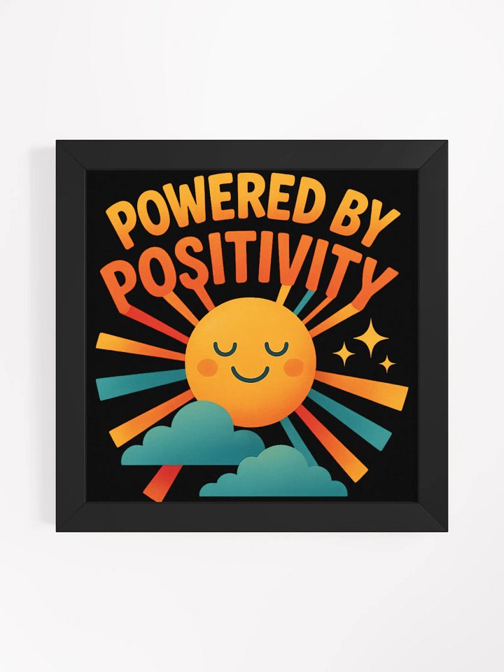 Powered by Positivity – Framed Motivational Sunburst Poster product image (4)