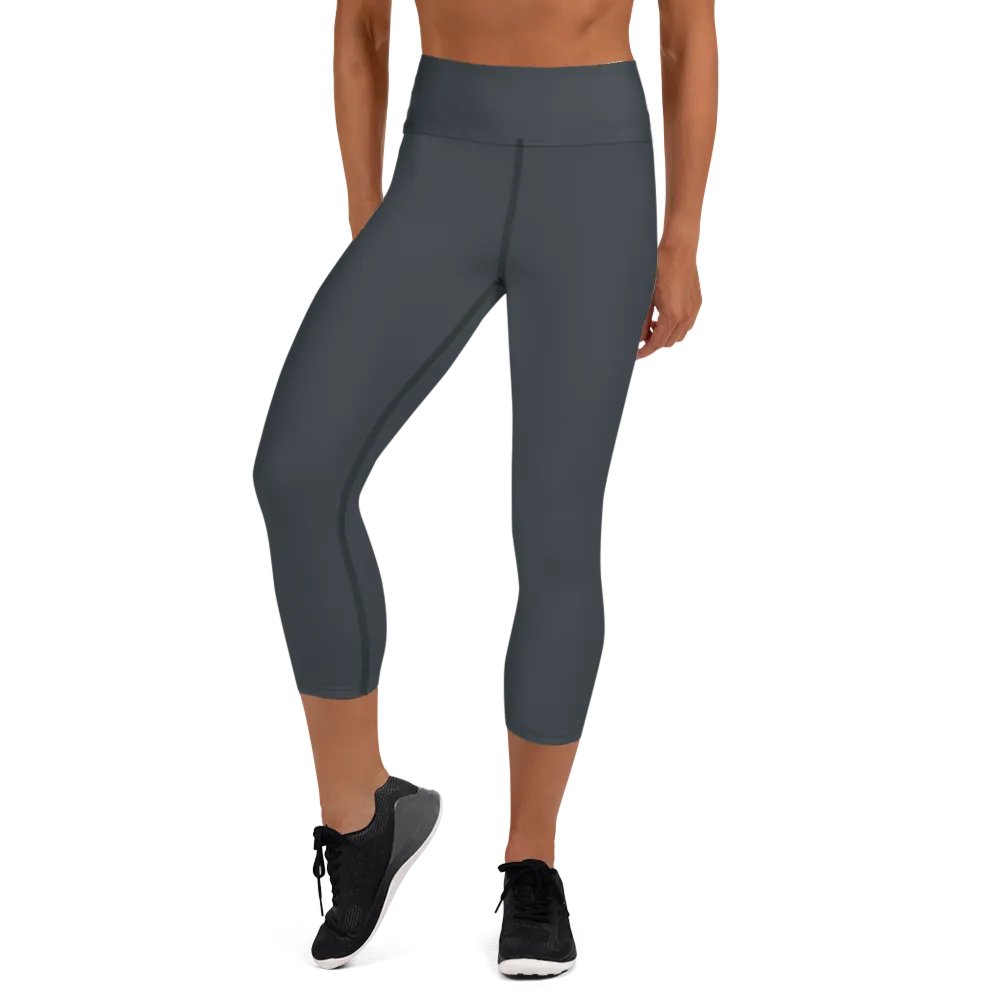 Slate Gray High-Waist Capri Leggings product image (4)
