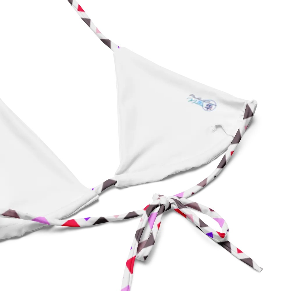Colorful Square Pattern Design String Bikini Top - v2 product image (4)