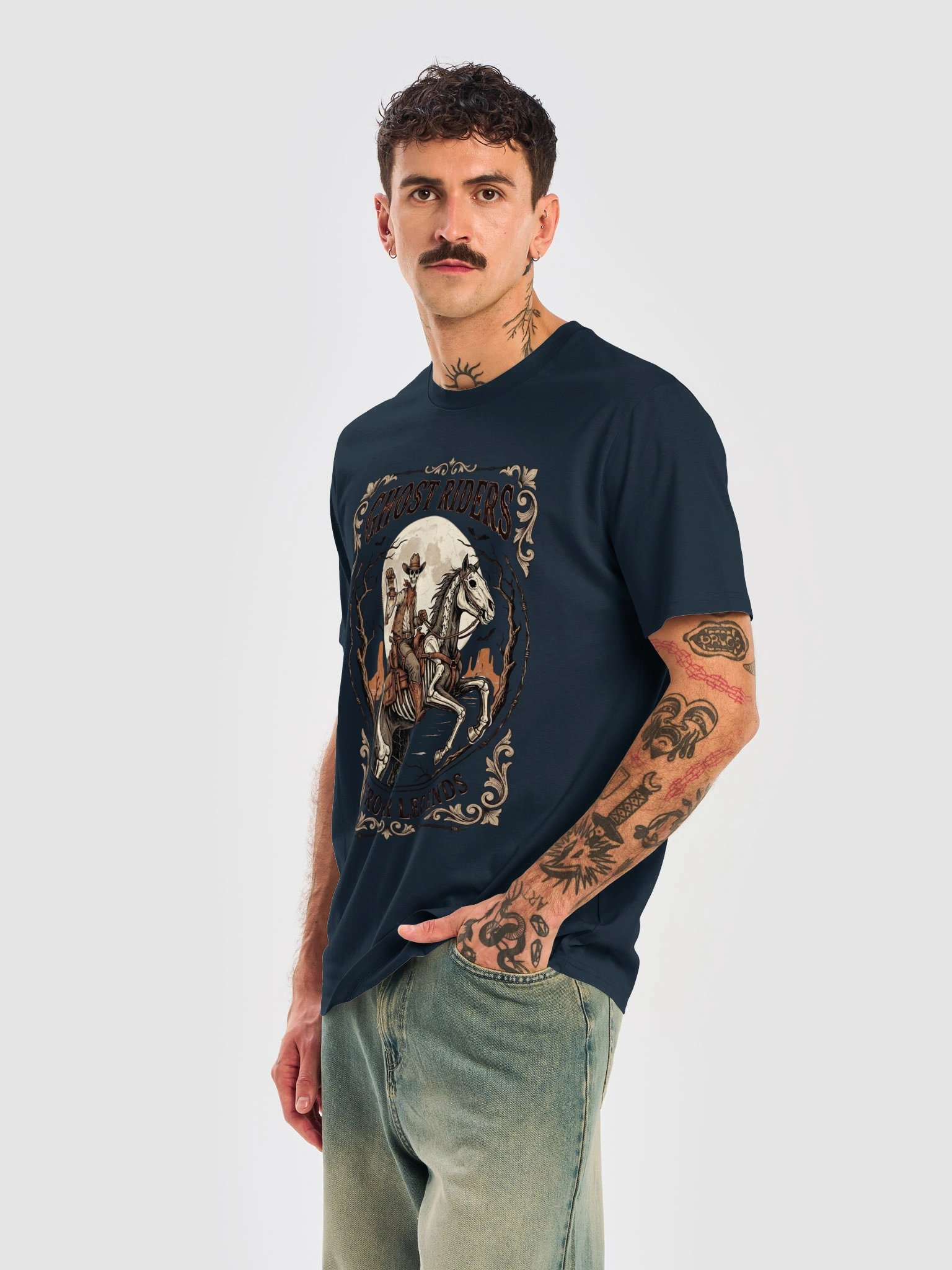 Ghost Riders Skeleton Cowboy Halloween T-Shirt product image (14)