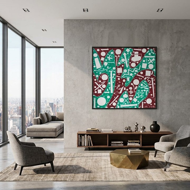 Cartoon Cosmos (2010) on Canvas (36" x 36") product image (2)