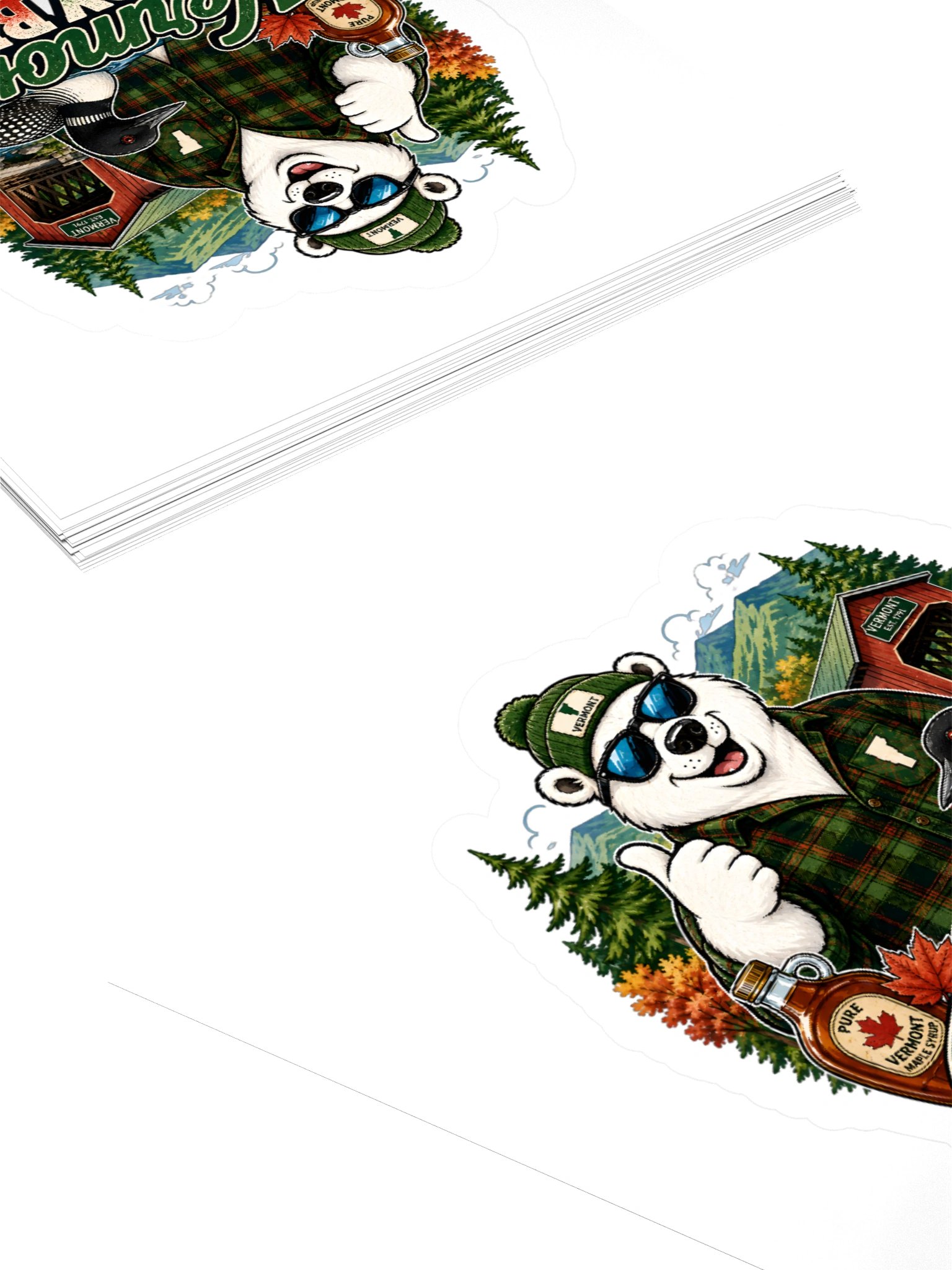 Vermont Daddy Bear Retro Polar Bear Covered Bridge Design product image (12)