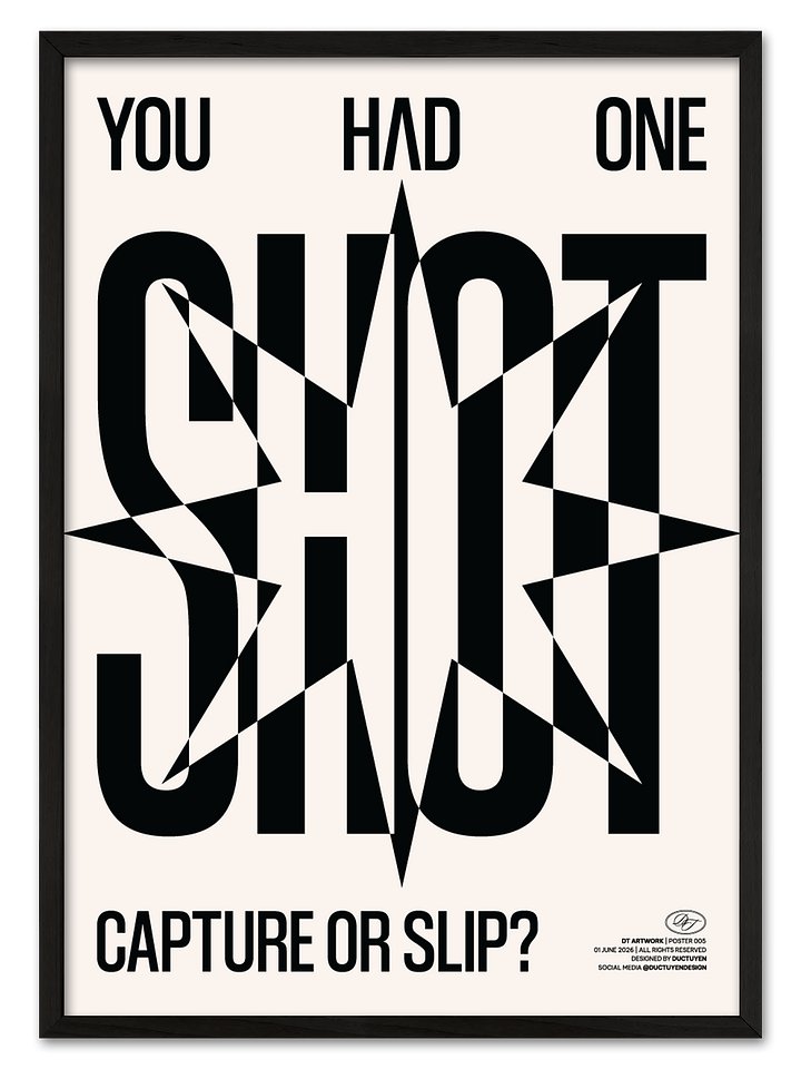 "ONE SHOT" Typography Framed Poster product image (1)