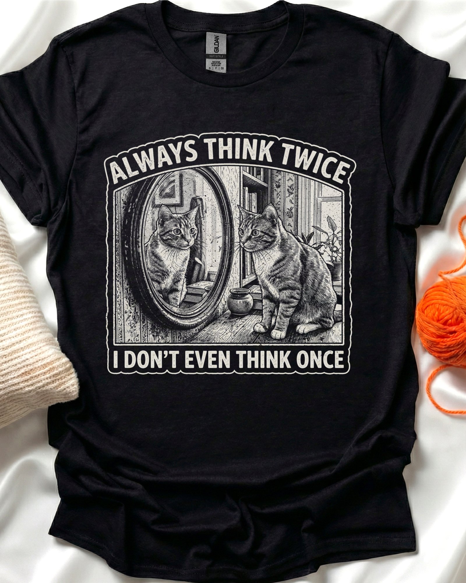 Think Twice Cat T-Shirt product image (1)