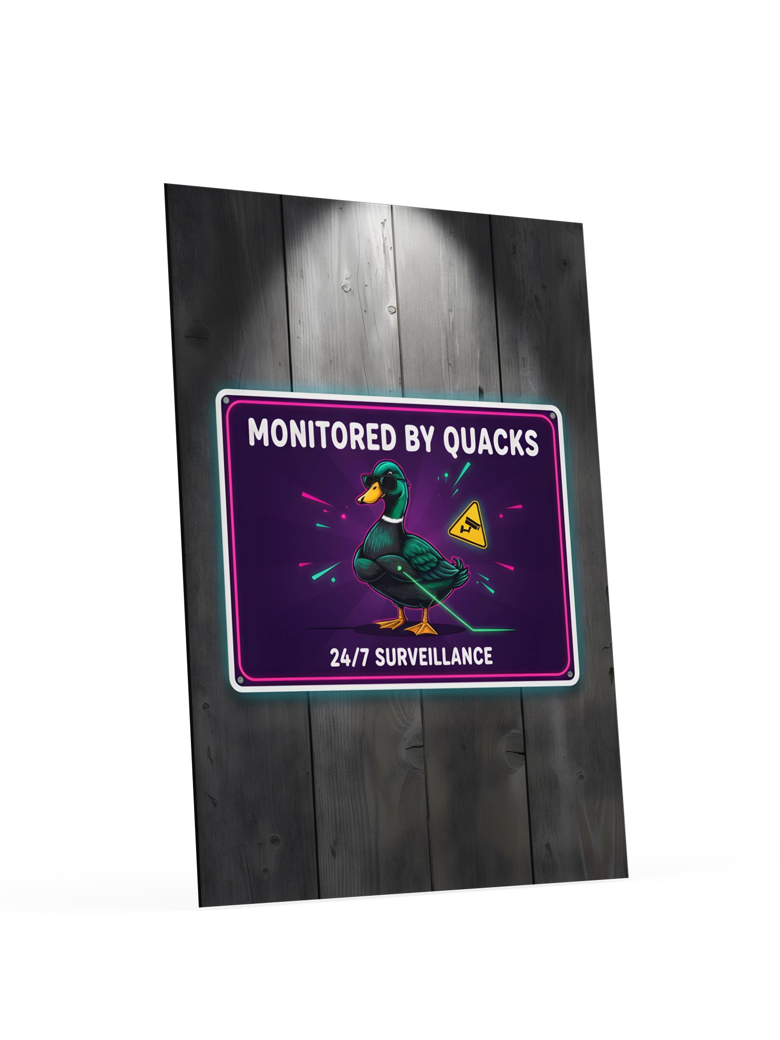 Monitored by Quacks Neon-Look Sign Art Poster product image (22)