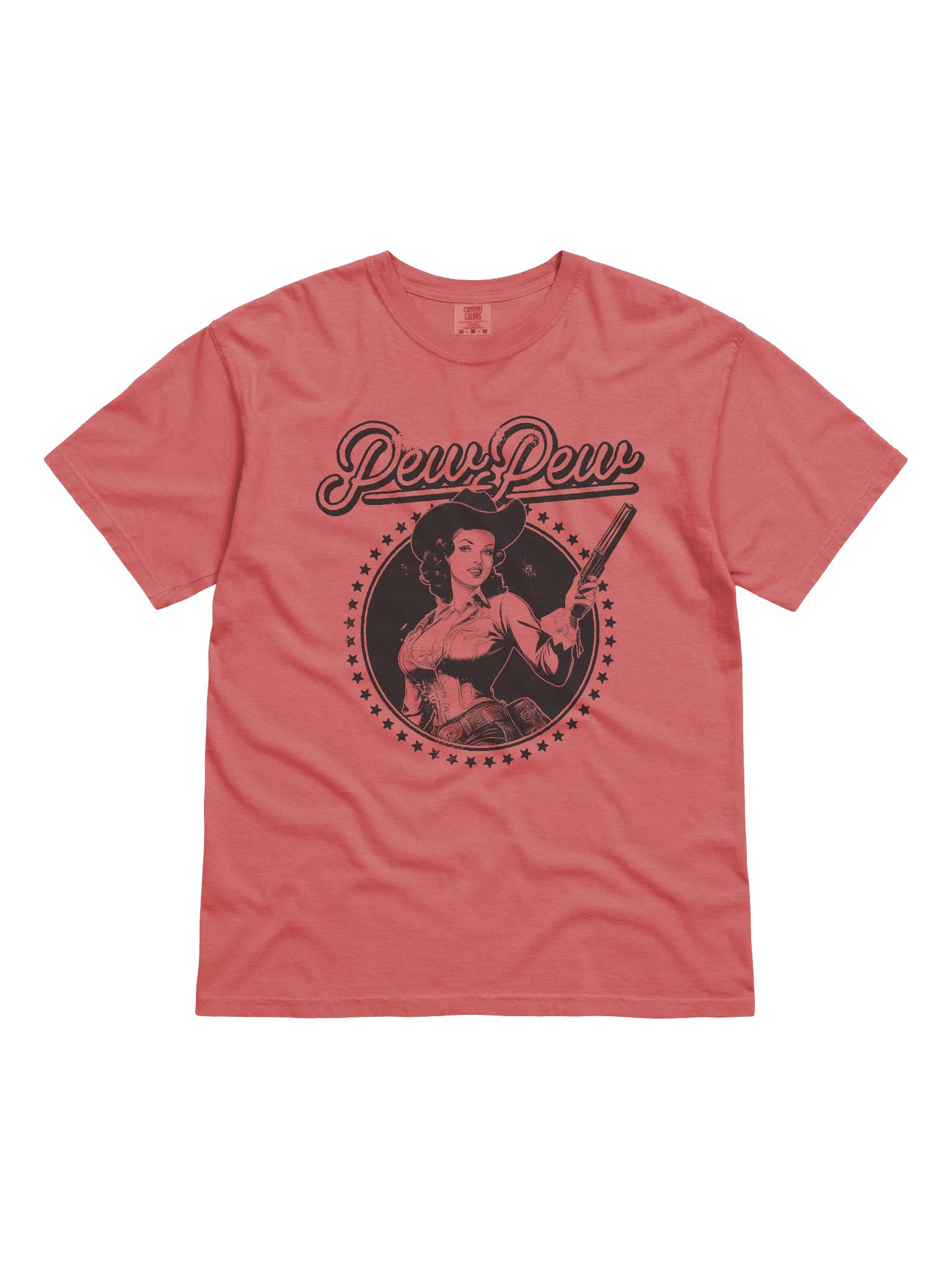 Pew Pew Cowgirl Shirt – Vintage Western Gunslinger Retro Graphic Tee product image (4)