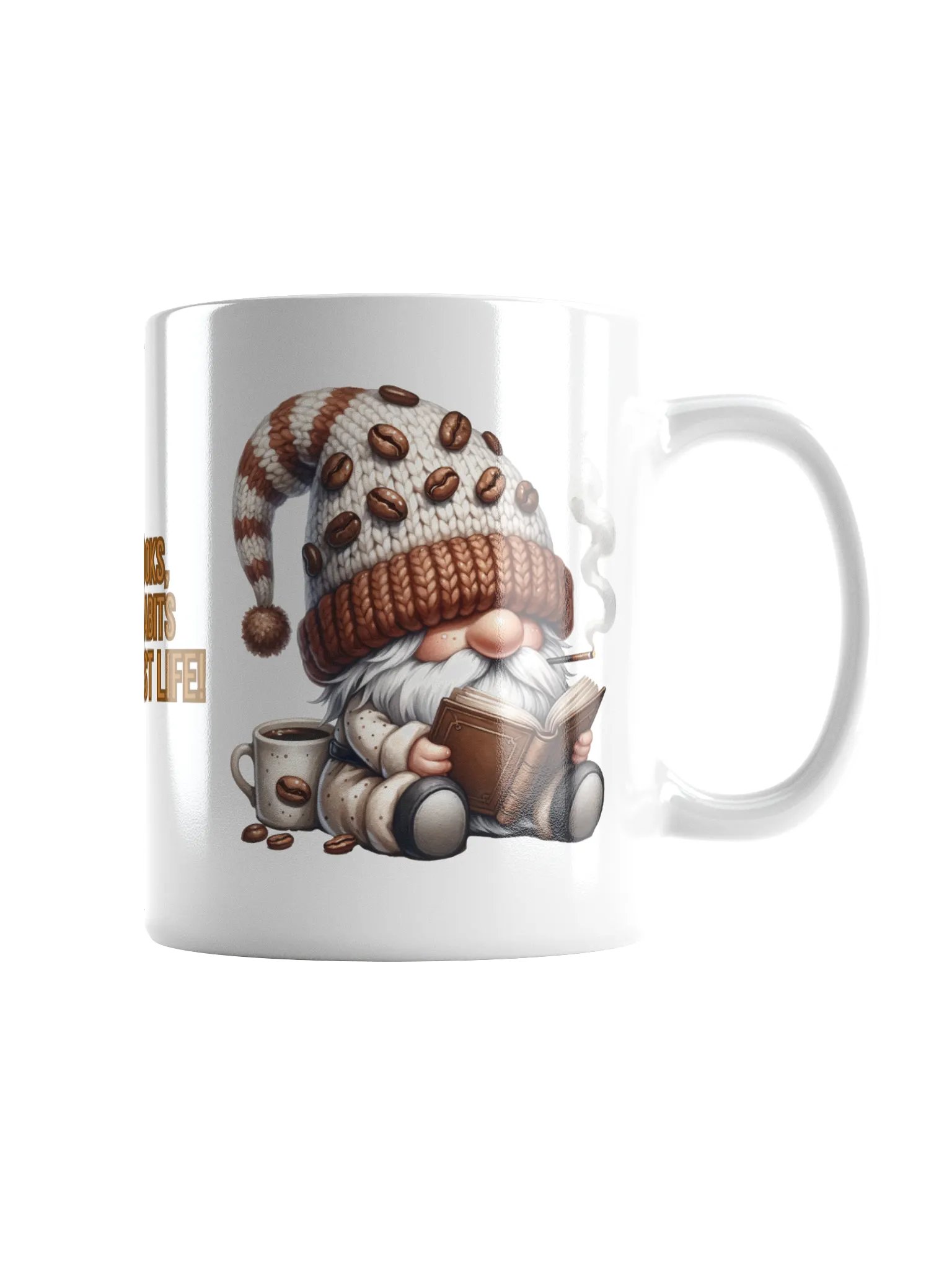 Coffee books bad habits Gnome life Ceramic Mug product image (1)