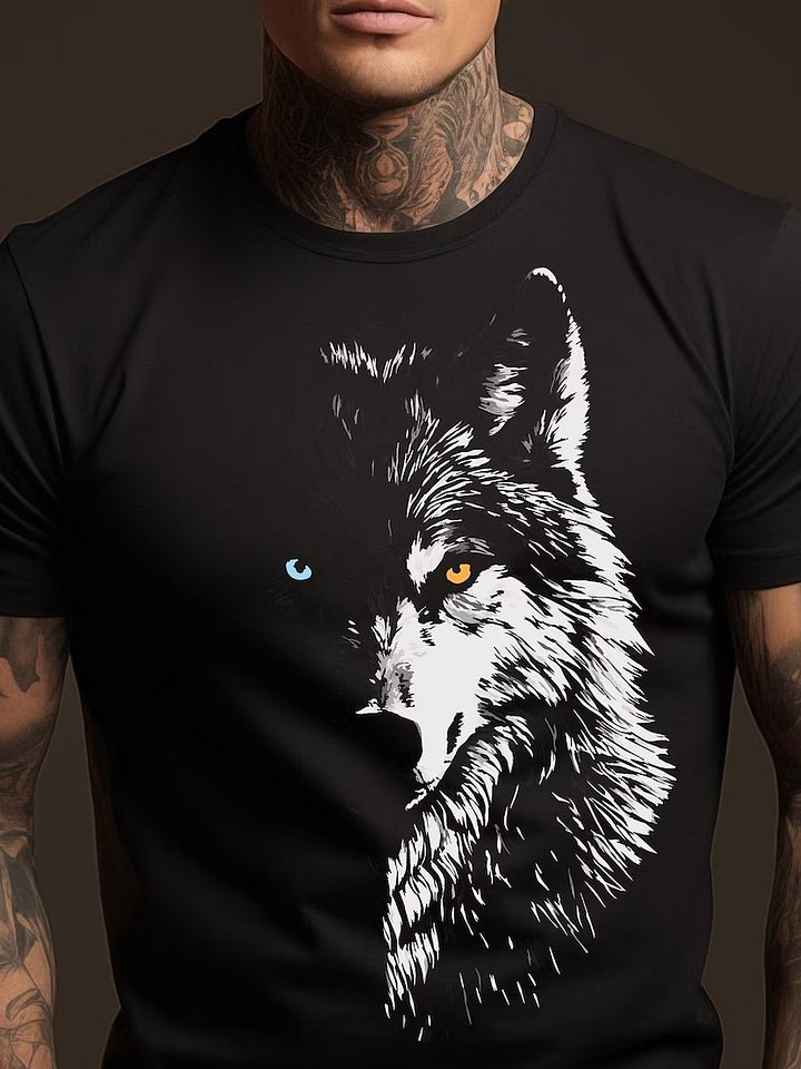 Wolf Ripping Shirt Meme T-Shirt – Half Dark Half Light Alpha Wolf Design product image (1)