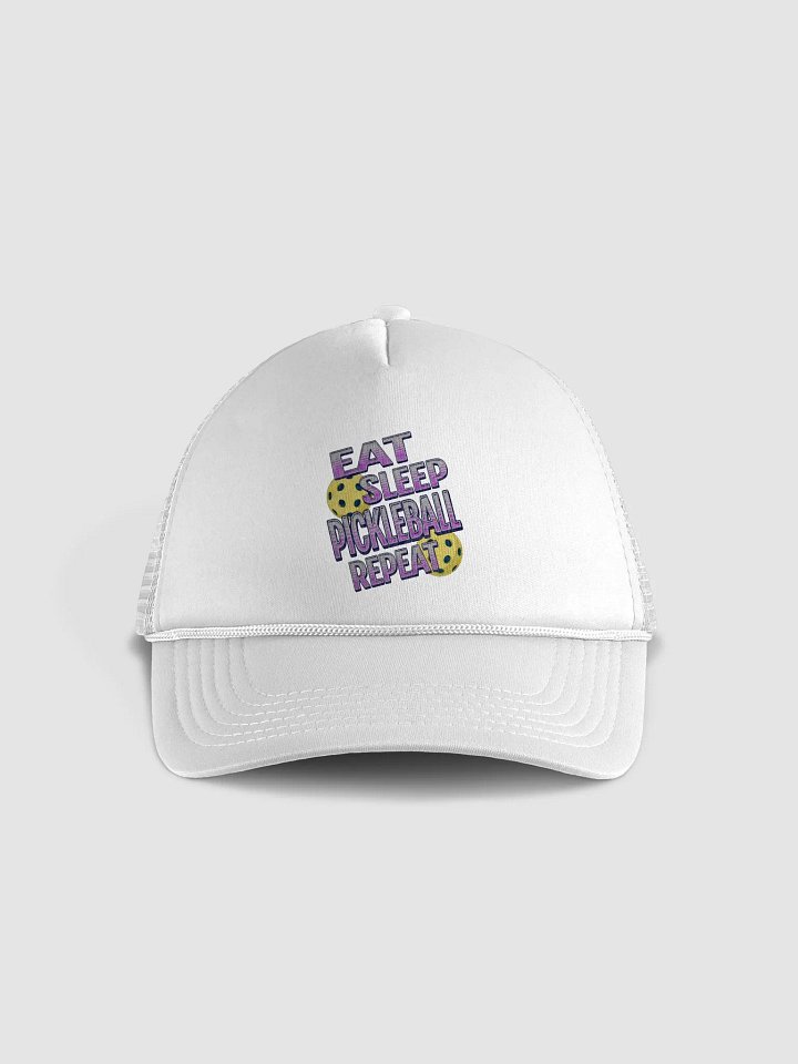 Eat Sleep Pickleball Repeat Angle Passion Foam Trucker Hat product image (5)