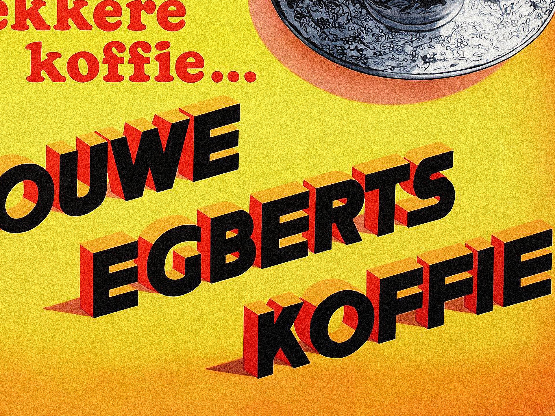 Coffee retro poster (Dutch/Holland), 1950s — coffee vintage poster, coffee print, kitchen art, retro poster, vintage art product image (5)
