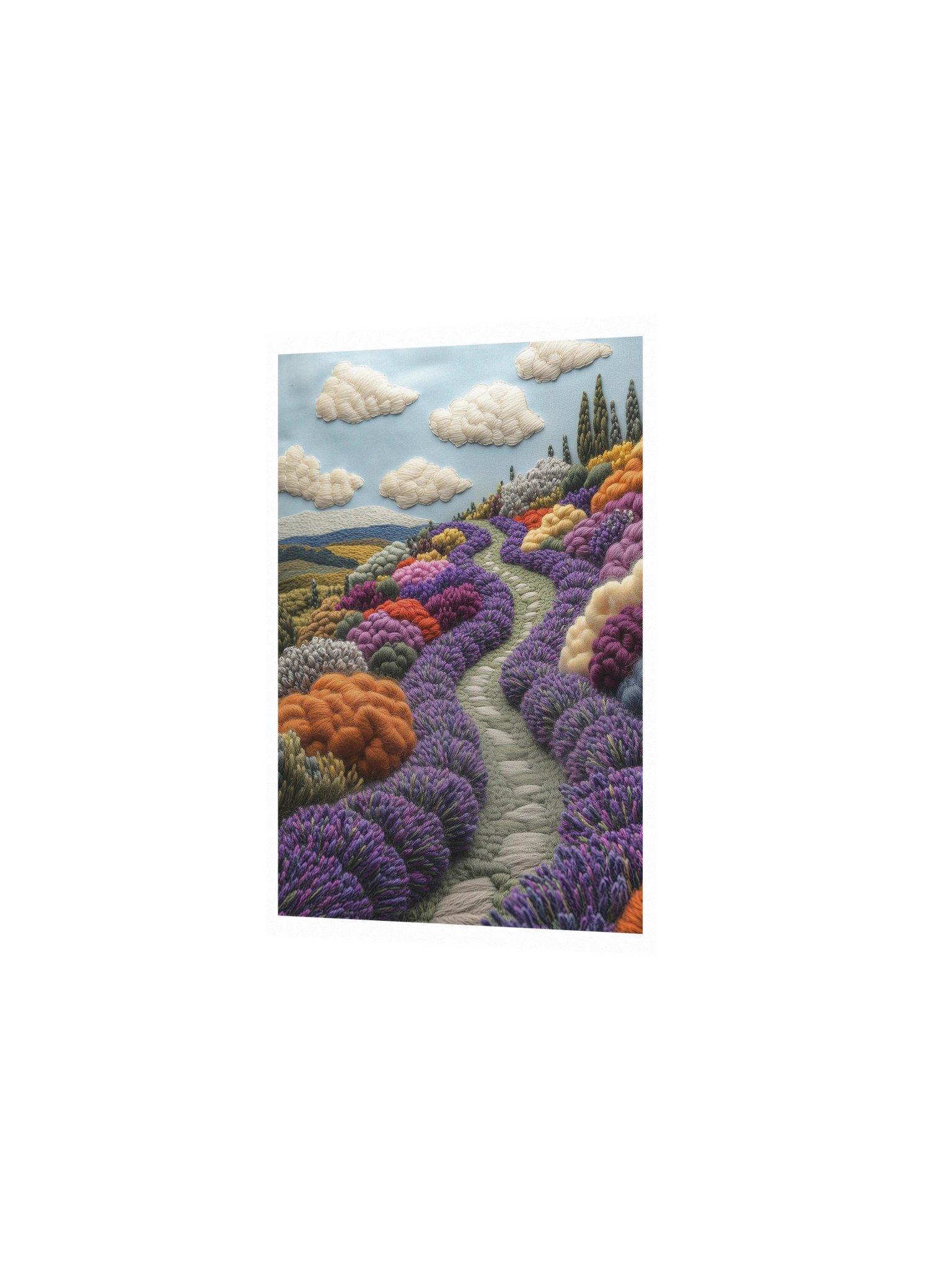 Where the Lavender Grows | Embroidery-Style Wall Art — Unframed Print product image (2)