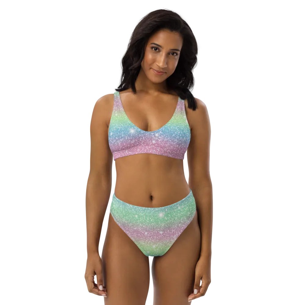 Glitter Unicorn Texture Design High Waisted Bikini (9) product image (8)