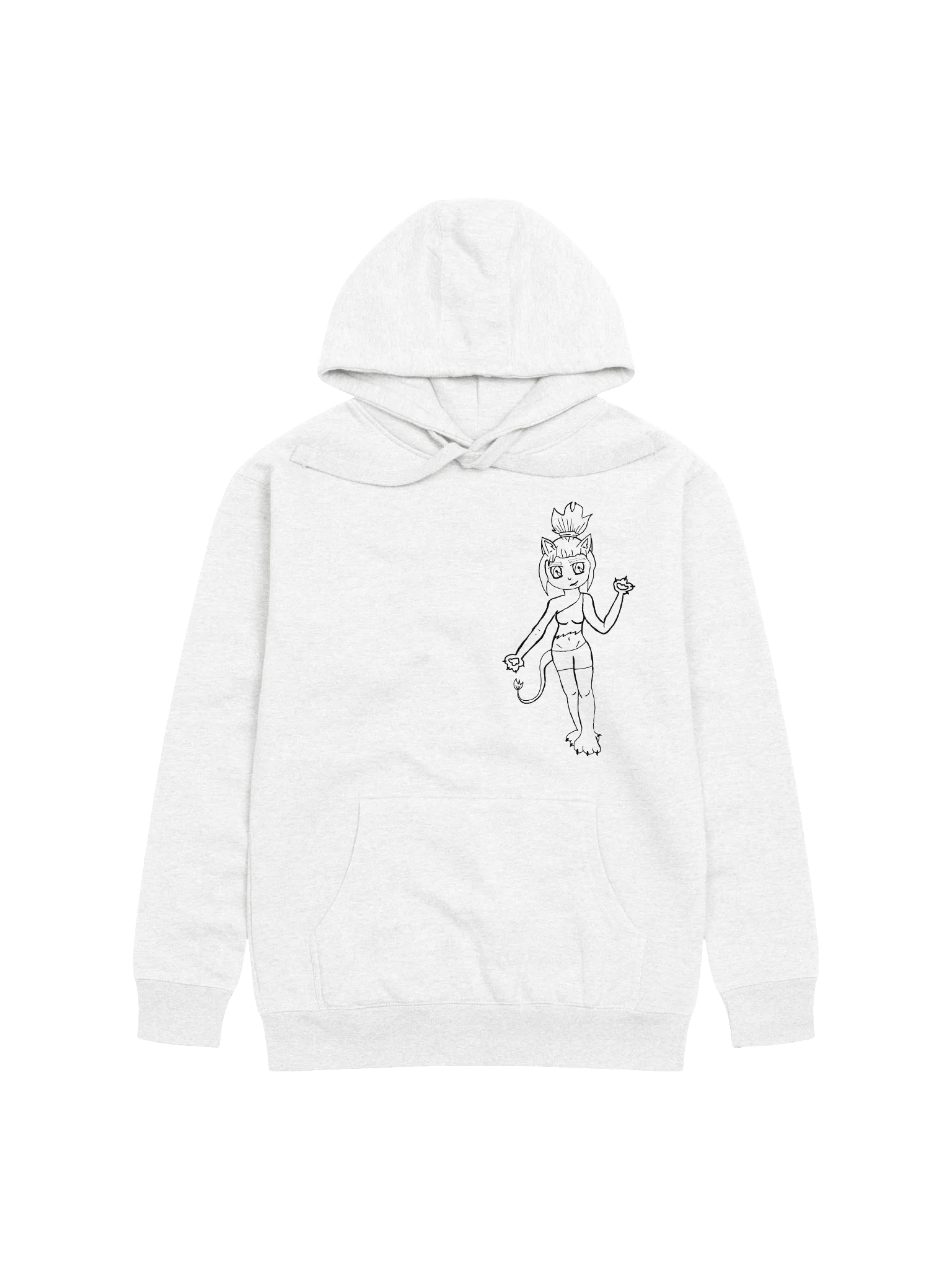 Lara Catpaw lineart hoodie product image (1)