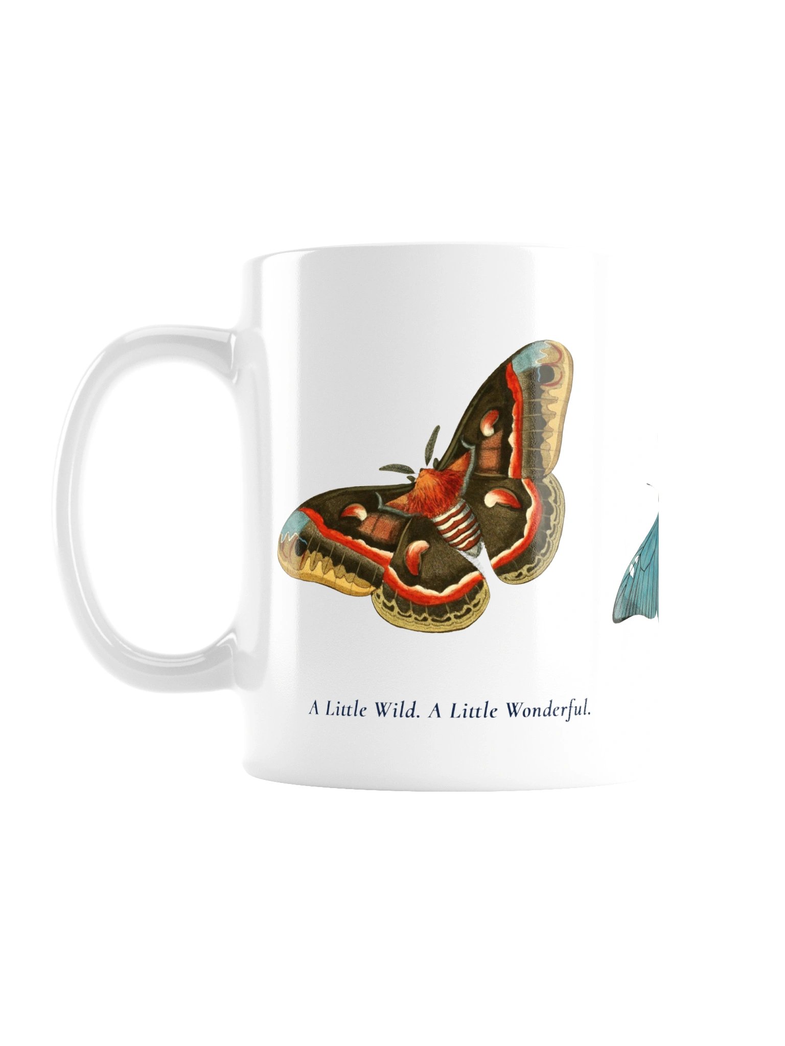 Vintage 3 Butterflys Ceramic Mug - Botanical Art Coffee Cup | BioGardn product image (2)