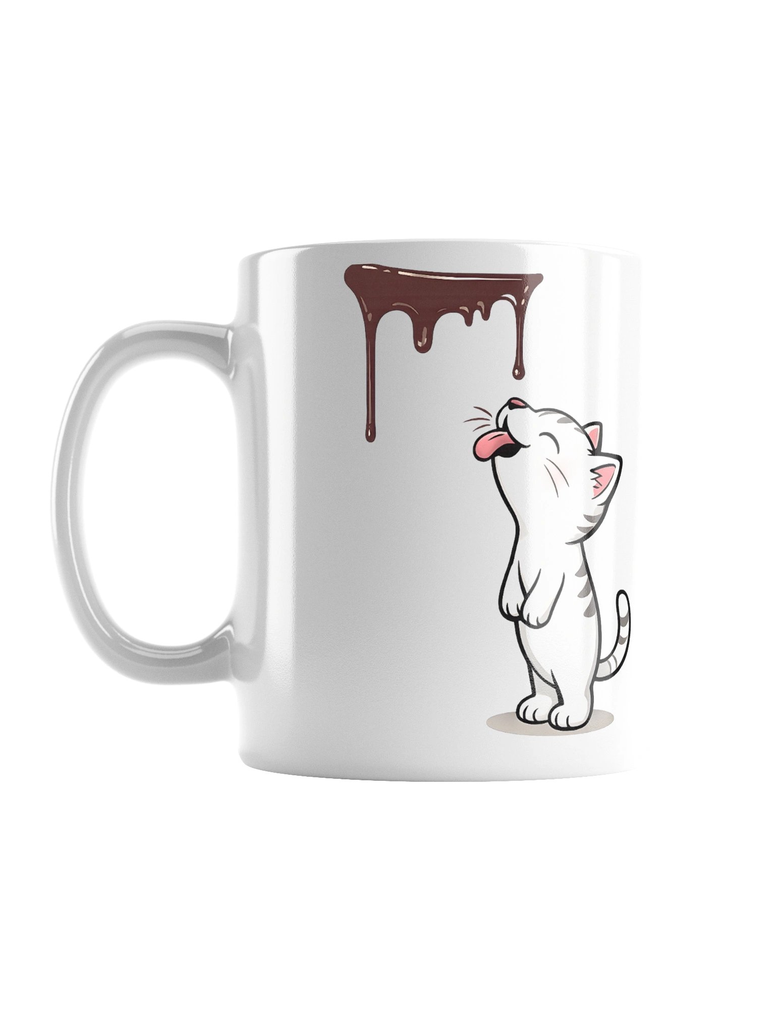 Cute Cat Licking Chocolate Coffee Mug product image (1)