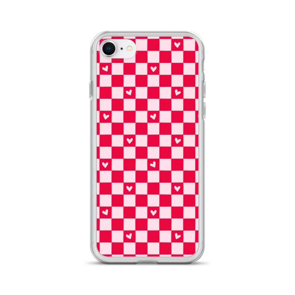 Checked Heart Dreams Clear iPhone® 7/8, 11, 12, 13, 14, 15, 16, 17, X/XS, SE, XR, Mini, Pro, Pro Max, Plus Cases. product image (1)