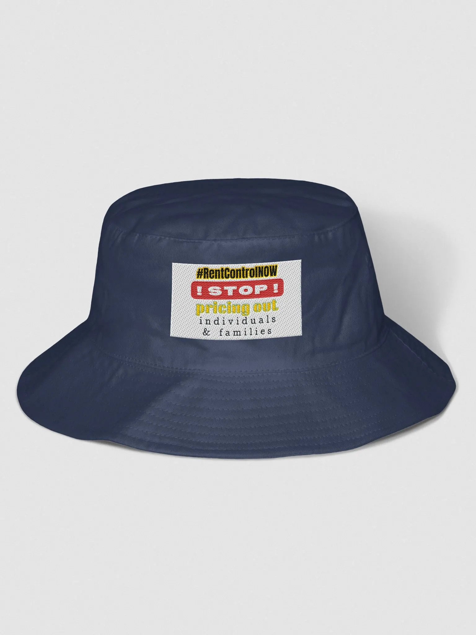 #RentControlNow - hat - bucket - solid color product image (1)