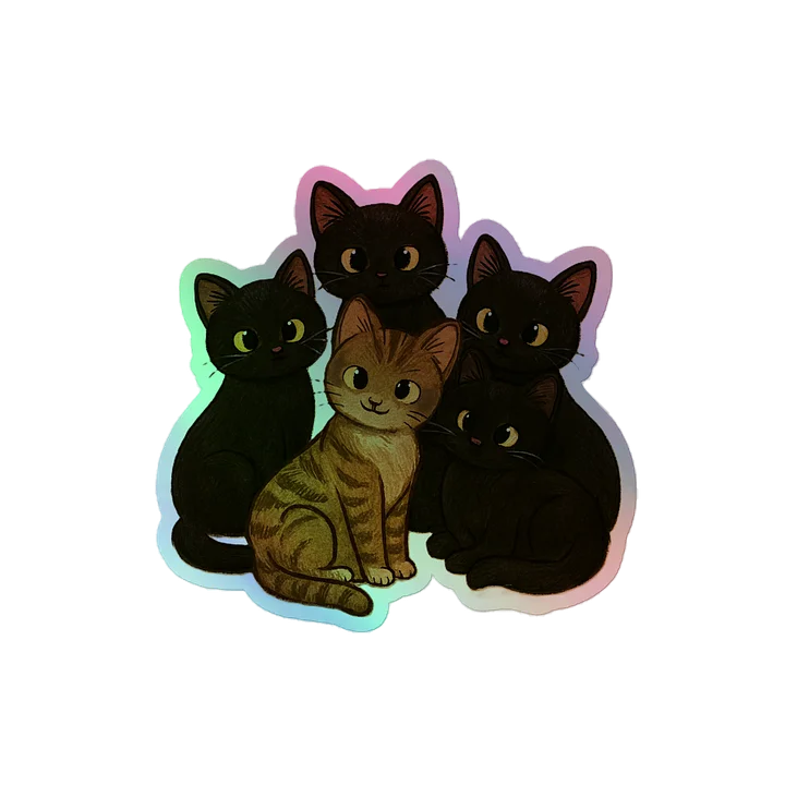 cinq cat brigade Holographic Sticker Set product image (2)