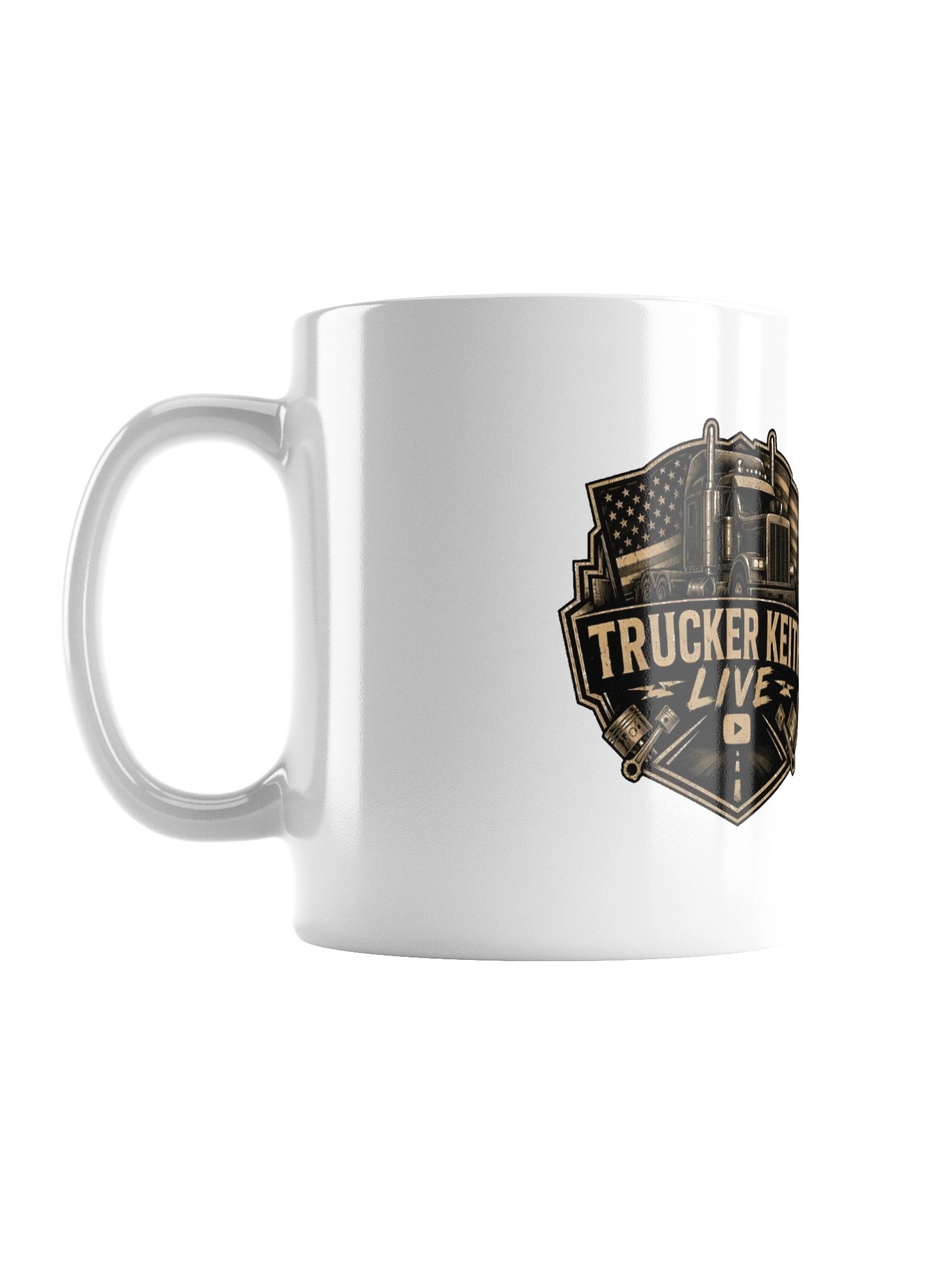 Trucker Keith Live Semi-Truck Mug White product image (1)