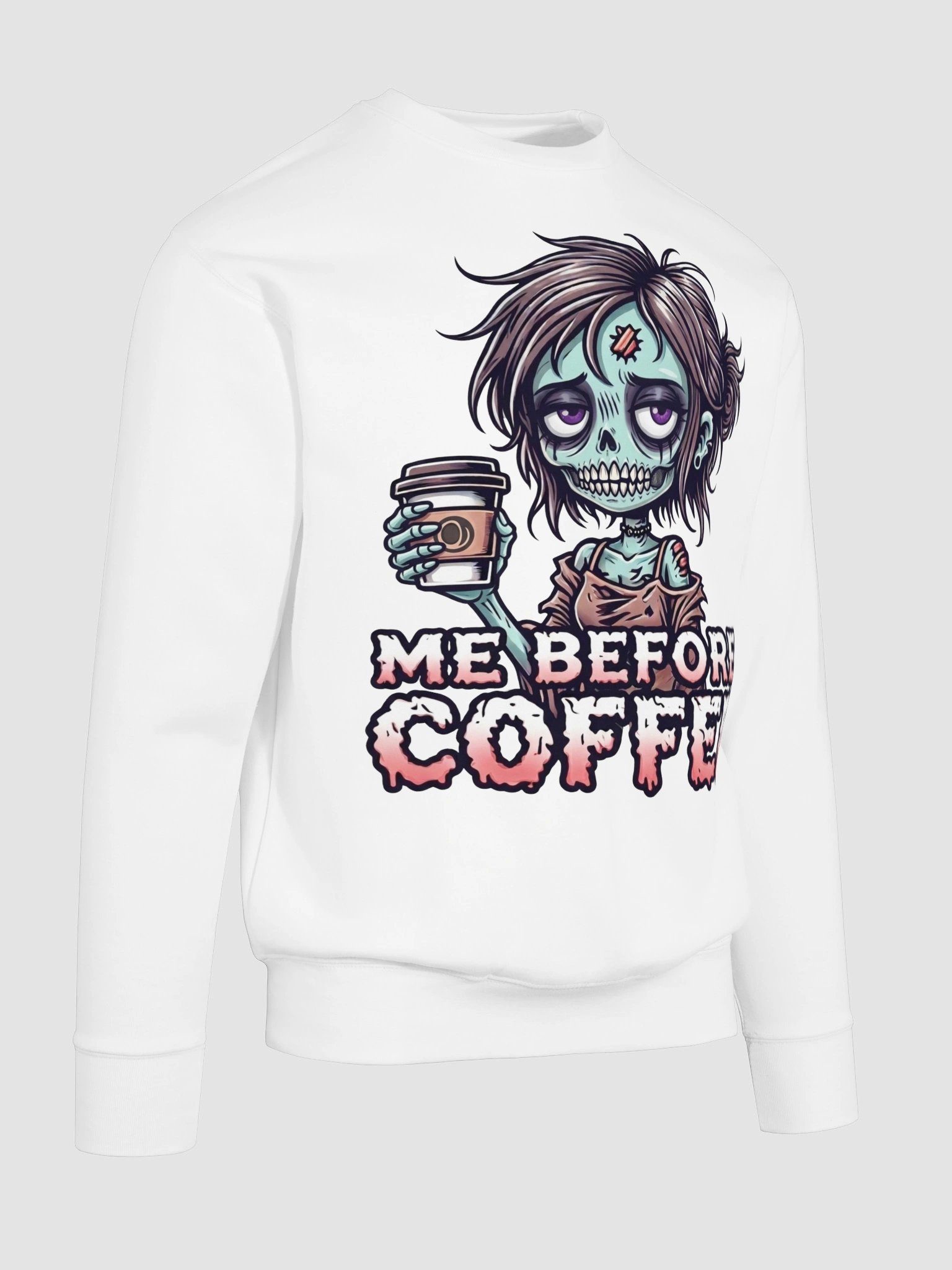 "Me Before Coffee" Zombie Chick Sweatshirt | Me Before Coffee Collection product image (20)