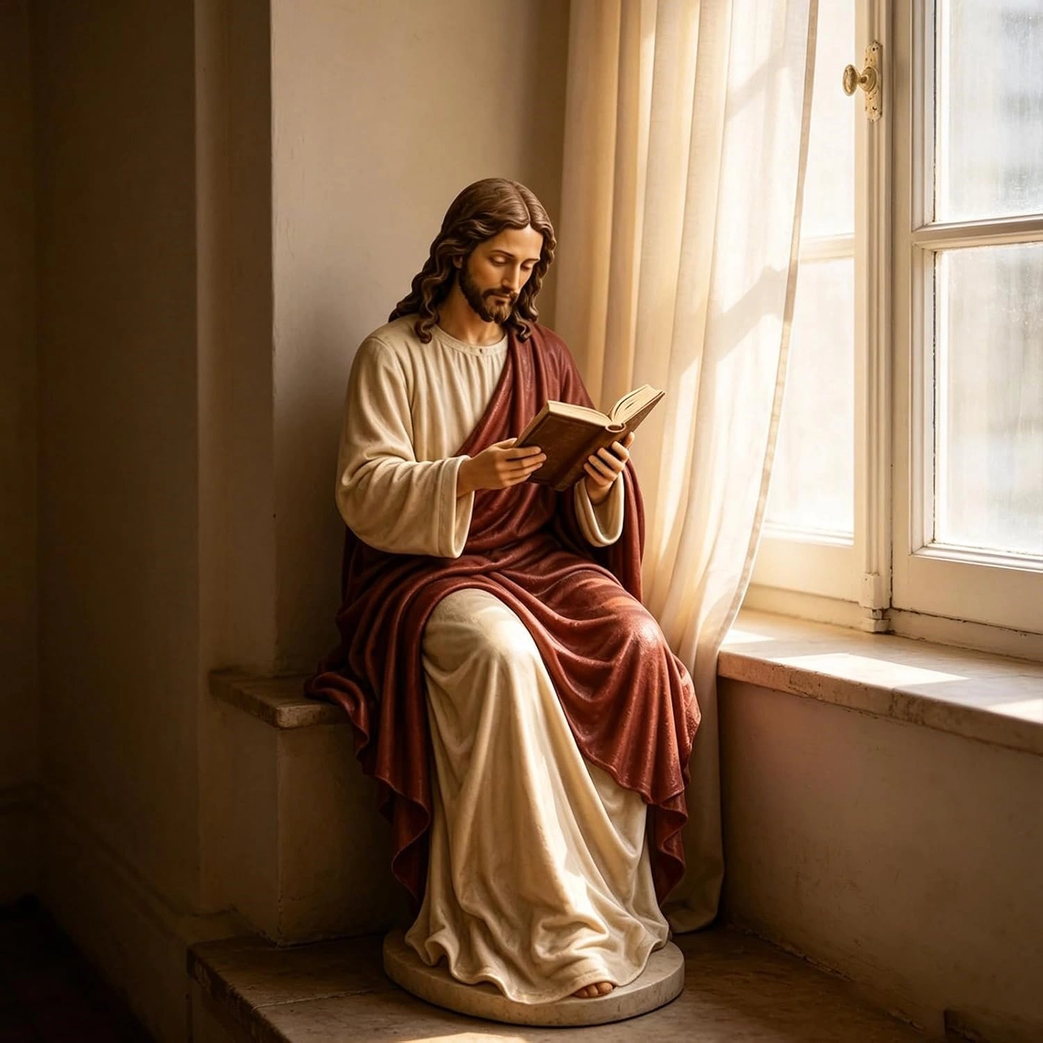 Virgin Mary Reading Bookshelf Figure product image (5)
