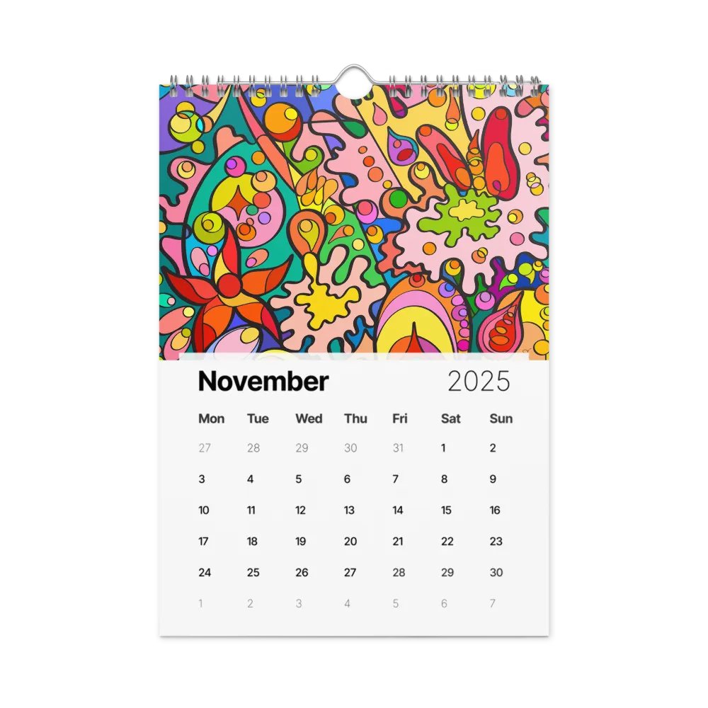 Energize Your Year: 2025 Customizable Wall Calendar – Wave at Sunset product image (11)