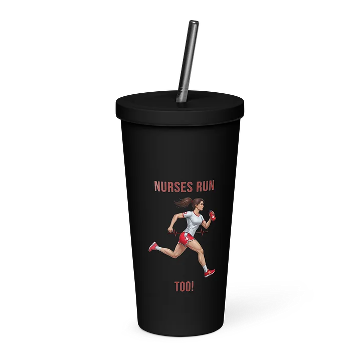 Nurse Athlete Tumbler with Straw | Ladies Running Edition product image (1)