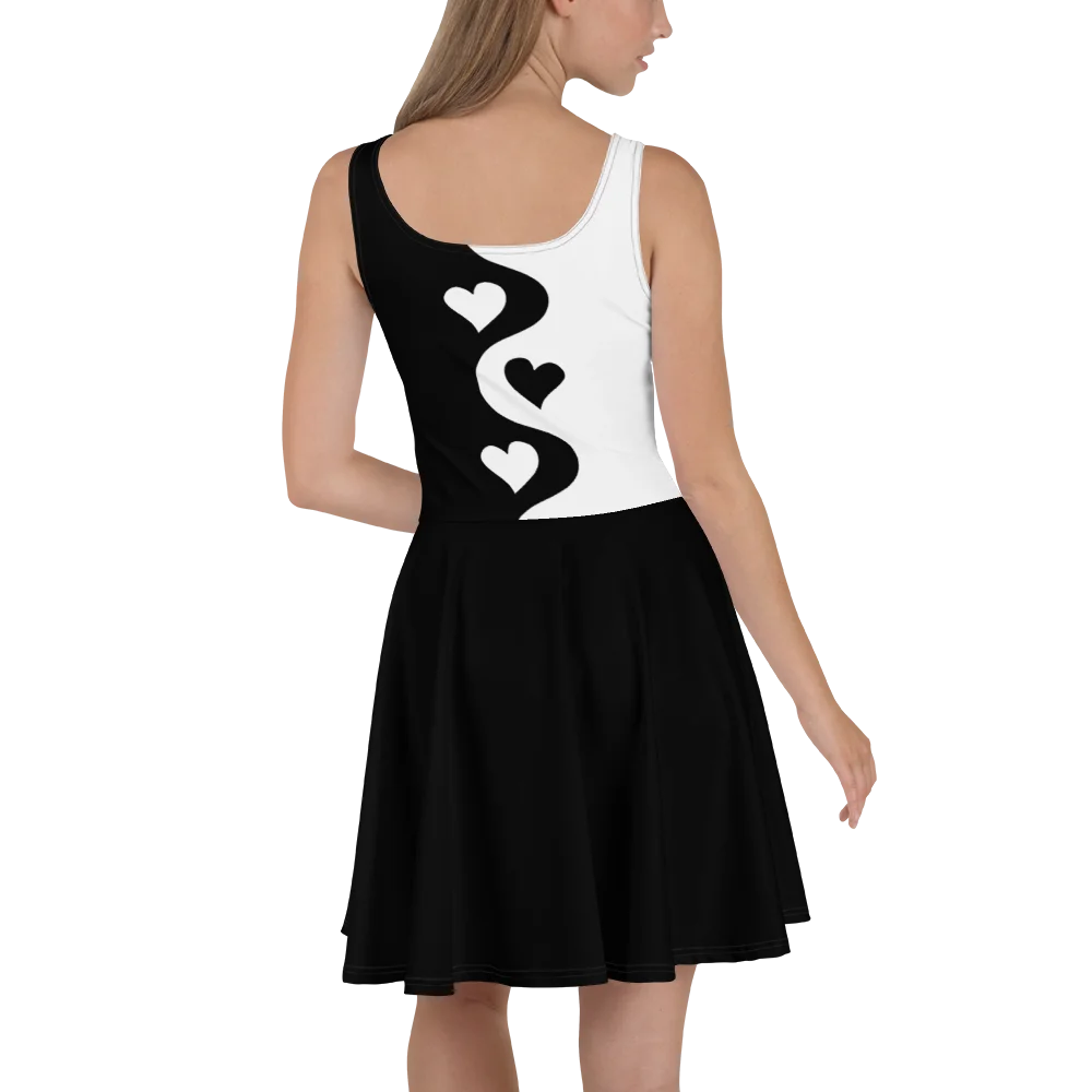 Split Black and White Hearts Dress product image (3)