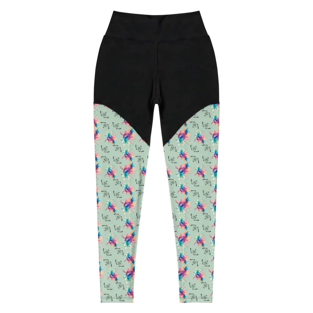 Colourful Watercolour Splash And Moth Design Leggings product image (6)