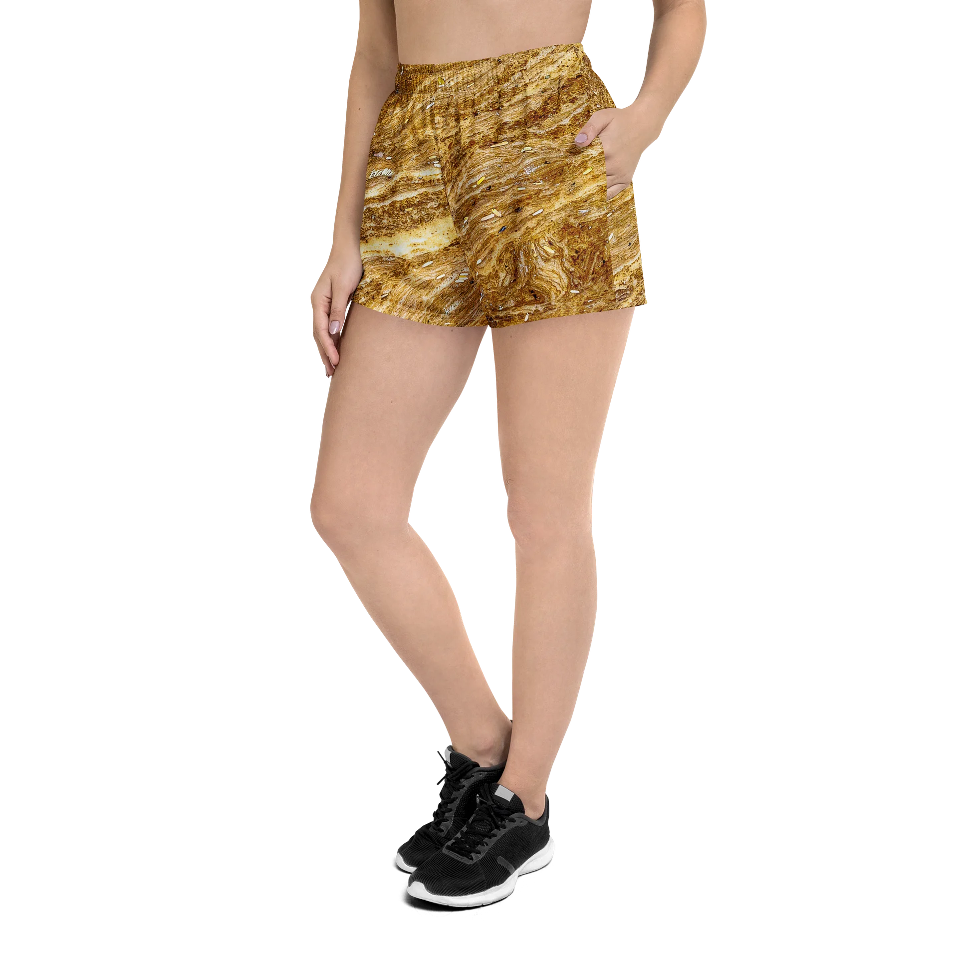 Golden Strata All-Over Print Unisex Athletic Shorts product image (2)