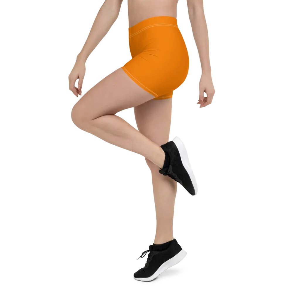 Plain Color Orange Bike Shorts product image (4)