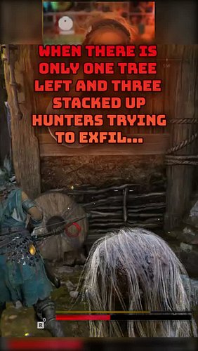 Only one tree left to use and three desperate hunters wanting to use it... watch til the end! #mistfall #mistfail #gaming #tw...