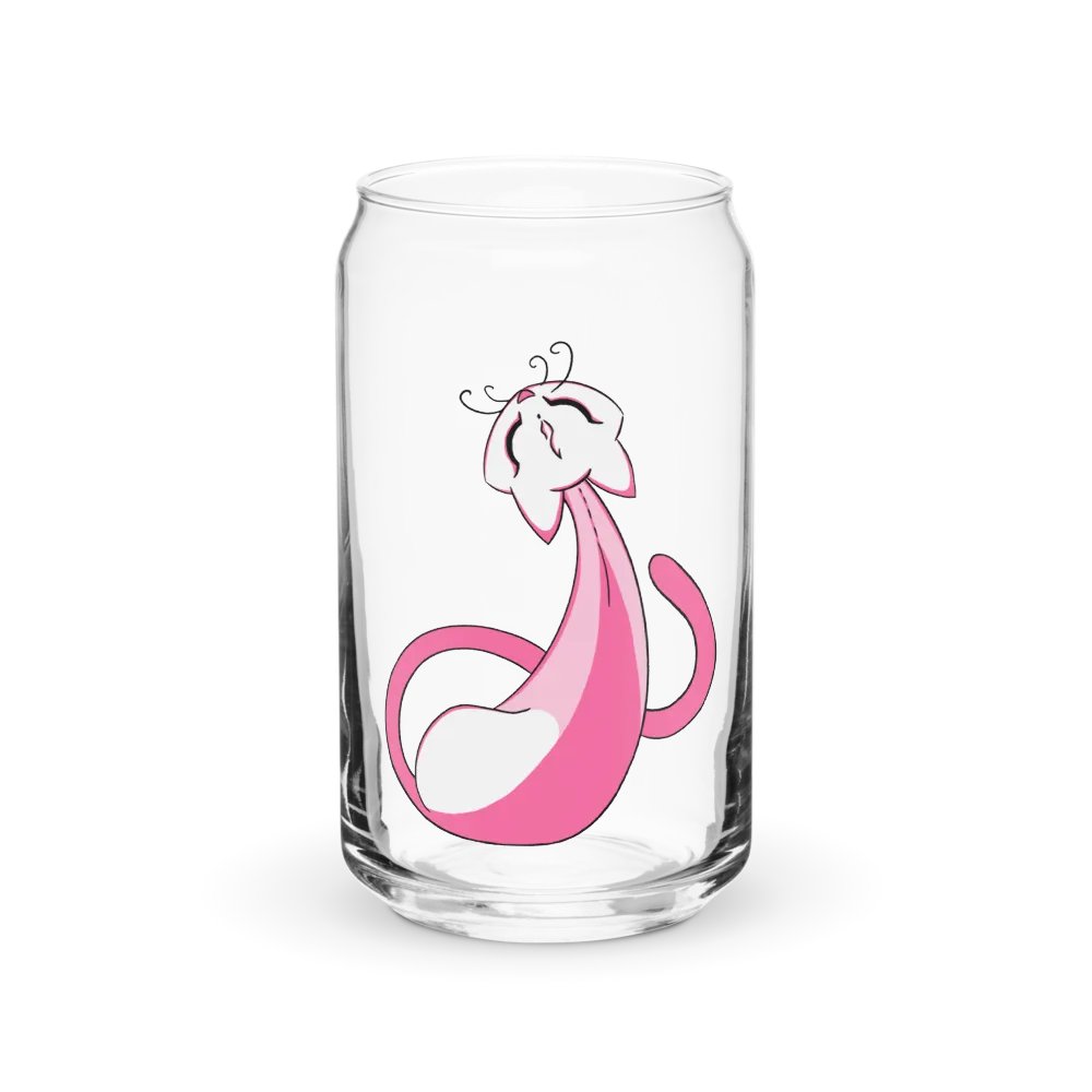 Calming Pink Cat Can-Shaped Glass product image (1)