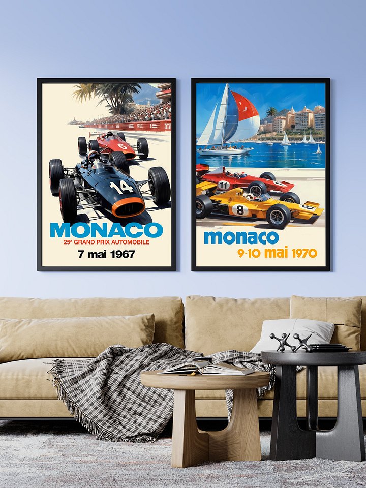 Monaco Grand Prix 1970 Poster — Vintage F1 Racing Wall Art, Retro Motorsport Print product image (2)