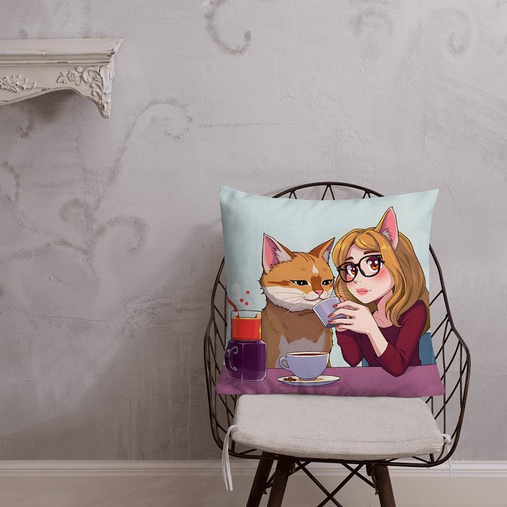 Premium Pillow-Purrfect Morning Brew (Catgirl Edition) product image (1)