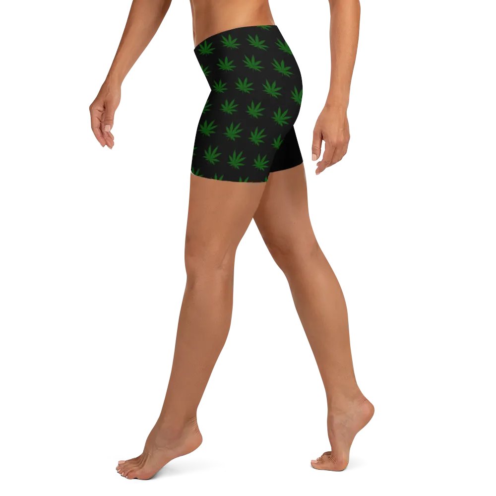 Globert Bong/Leaf Pattern Spandex Women's Shorts product image (3)