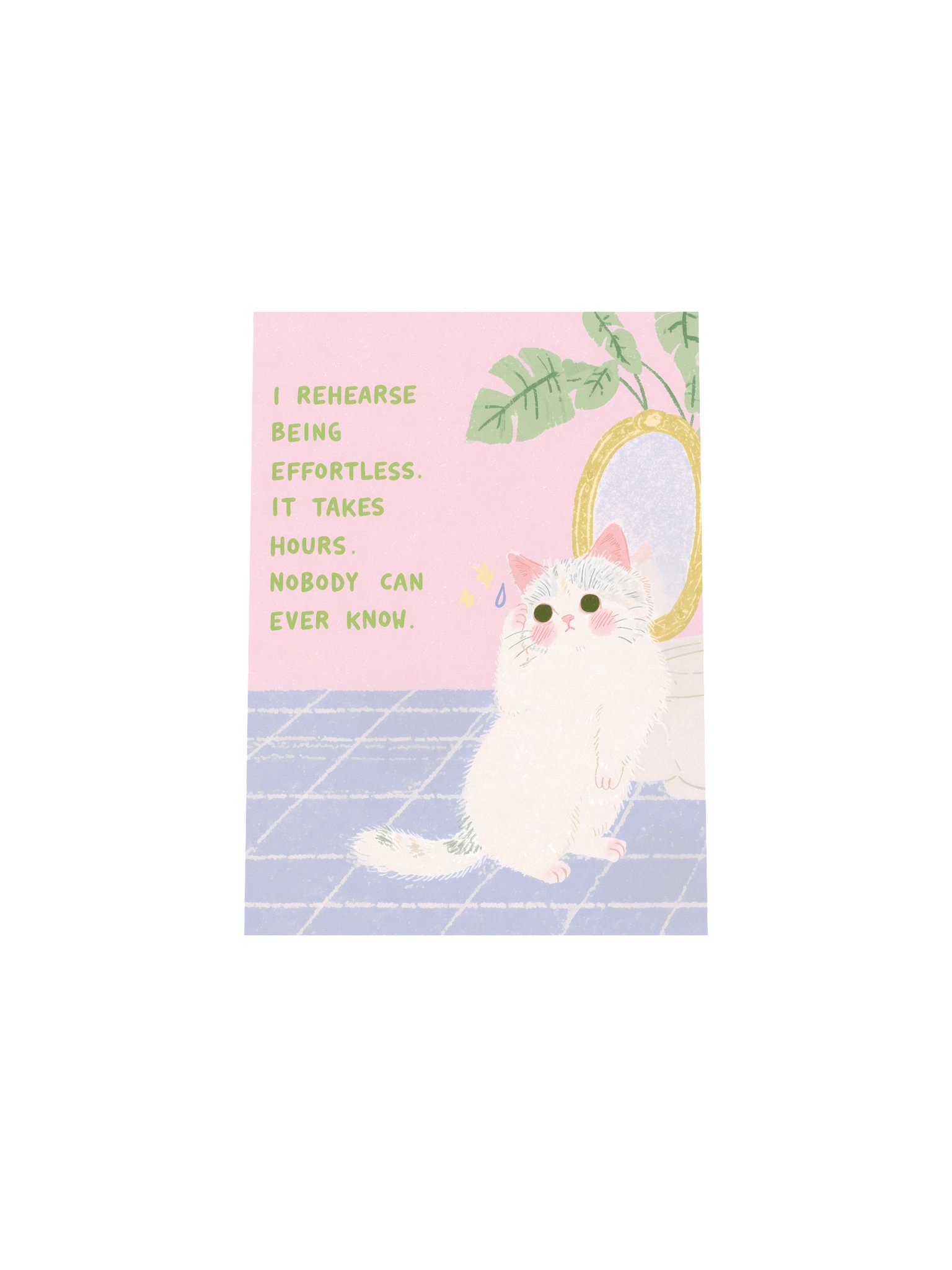 Effortless Cat Mirror Quote Poster product image (19)