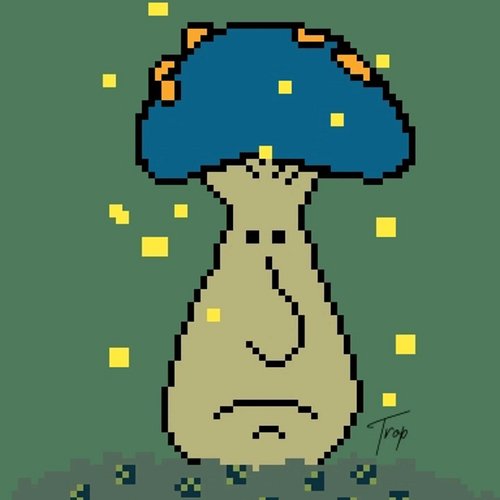 Prompt: Mr Mushroom 
Day 4 Hollow Knight prompt month

#HKAM26 #Mrmushroom #pixelart #hollowknight