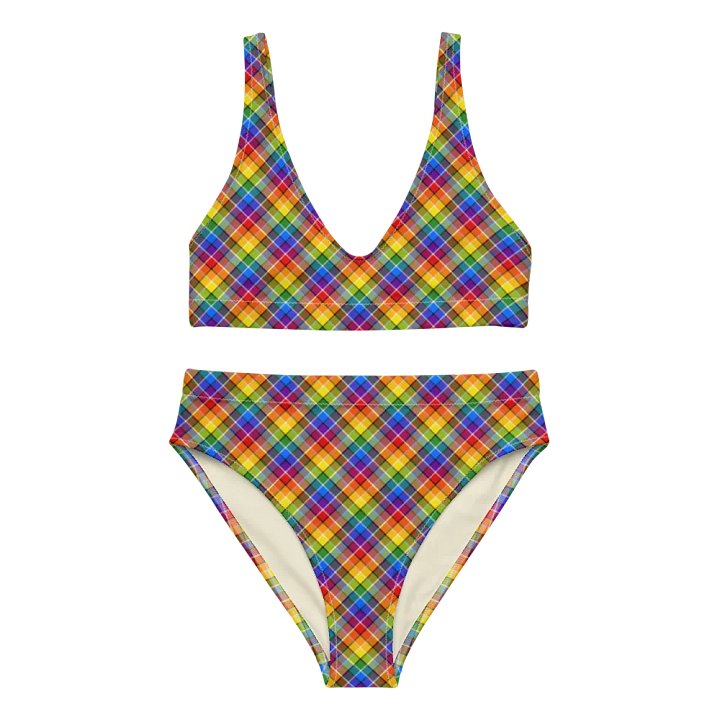 Bright Rainbow Plaid Bikini product image (2)