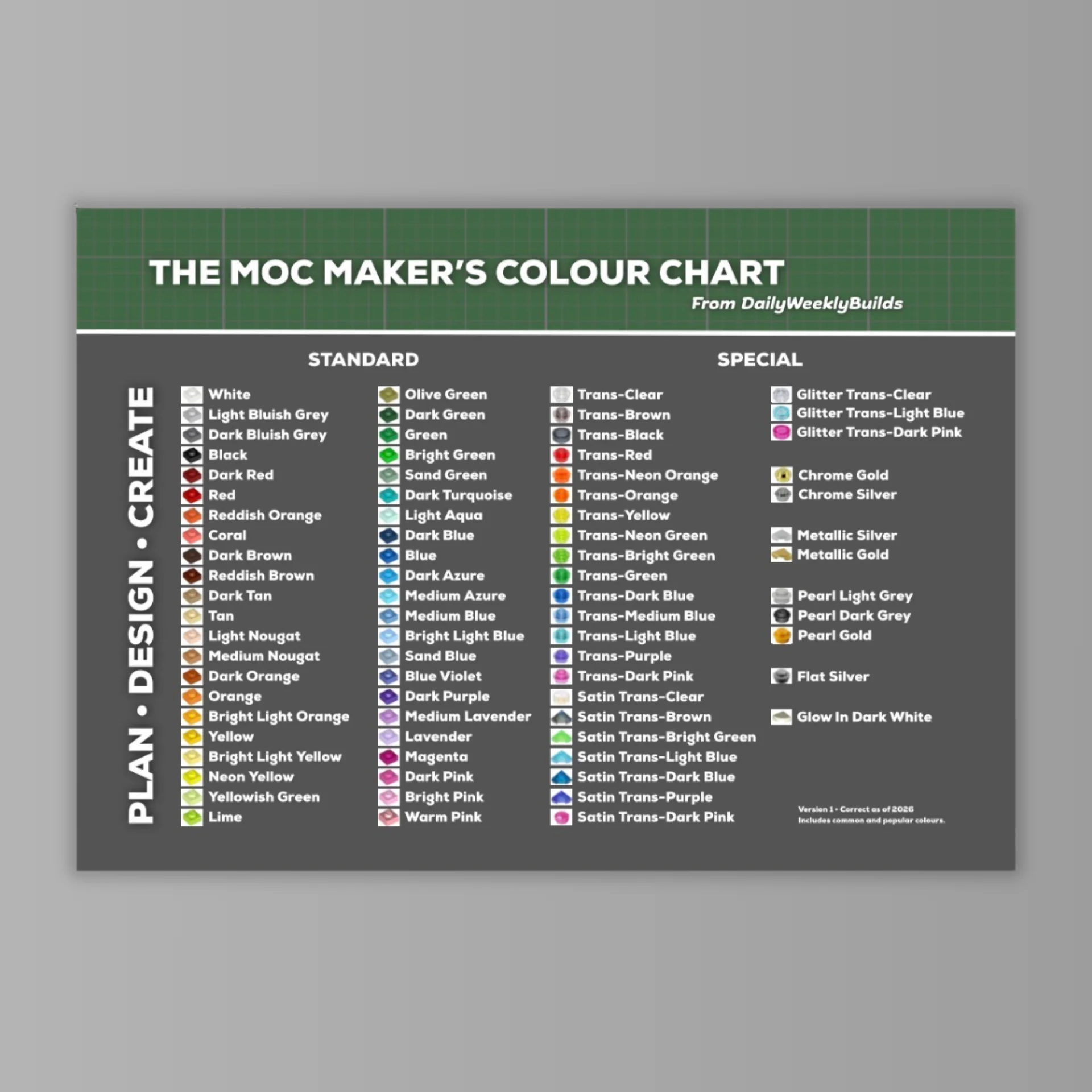 The MOC Maker's Colour Chart Poster product image (1)