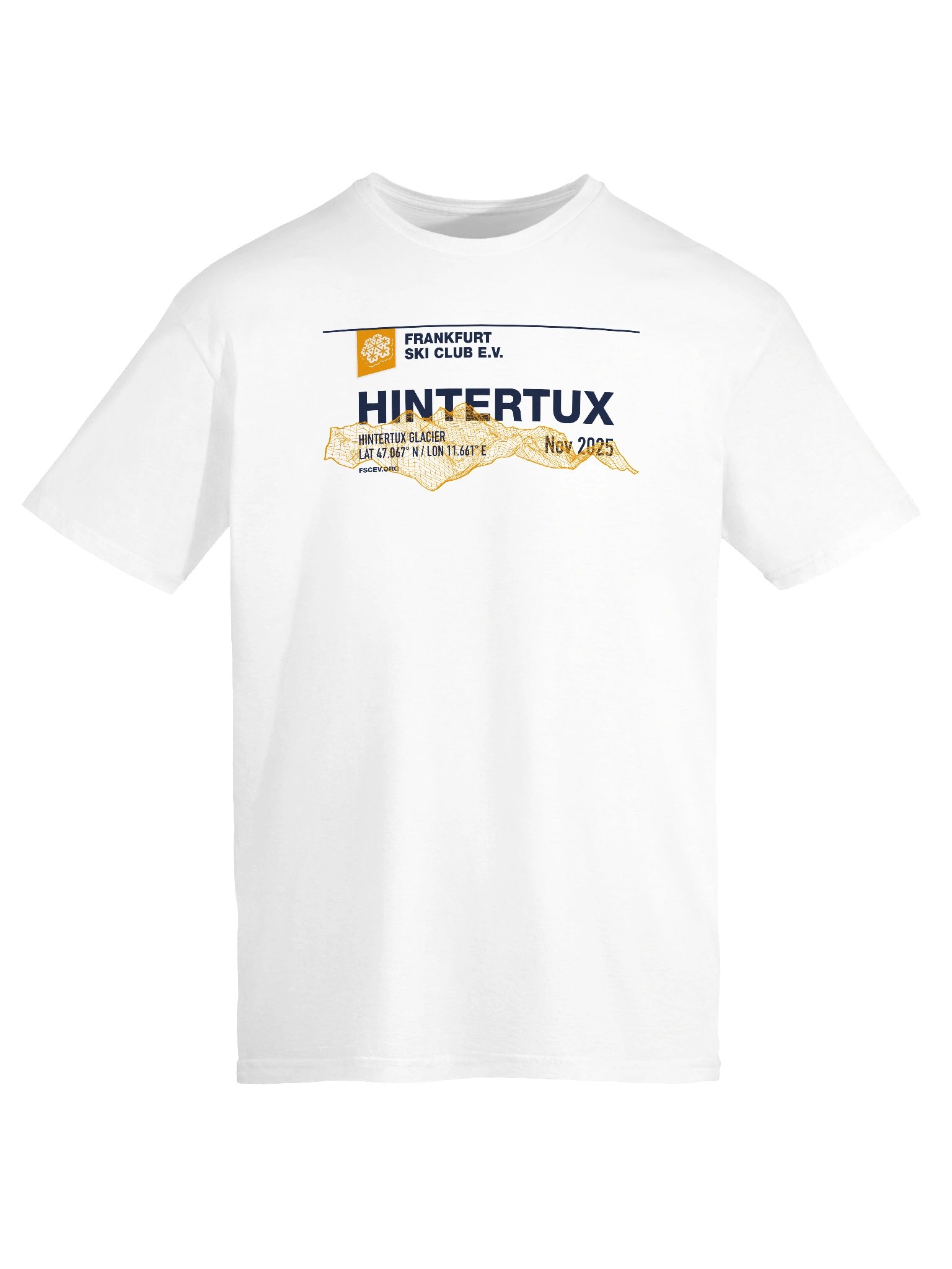 Hintertux Glacier Coordinates Resort on white (front only print) product image (4)