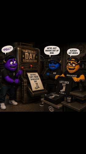 We checked the calendar.

Apparently we’ve celebrated everything important.

So… Happy National Left Sock Appreciation Day. 
...