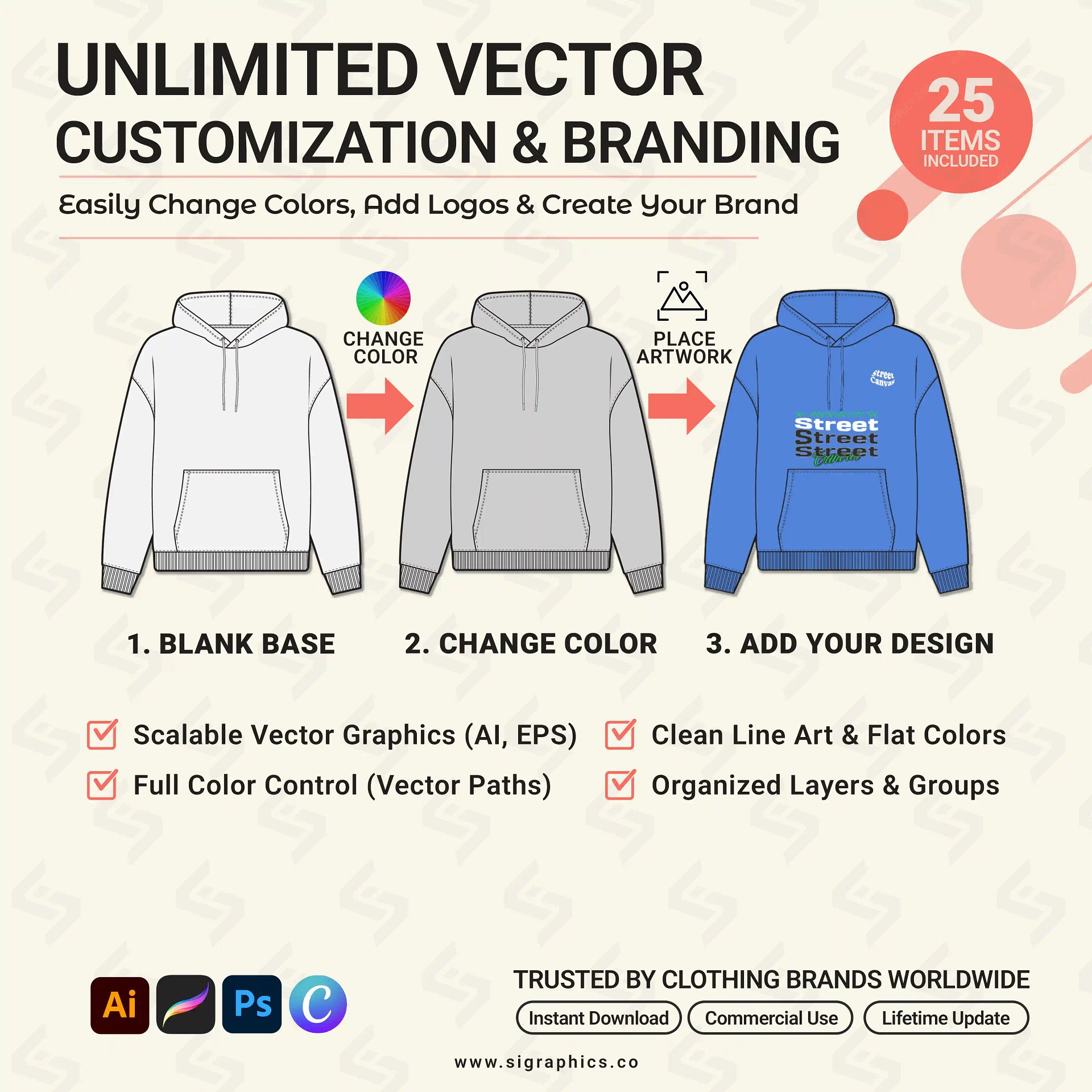 Streetwear Mockups Bundle – 25+ Editable Vector Templates product image (4)