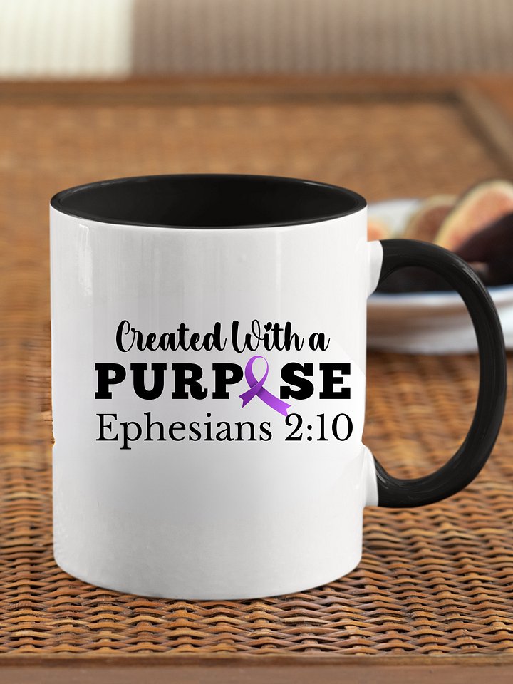 Created With A Purpose : Purple Ribbon Alzheimer's Awareness Ceramic Mug product image (1)