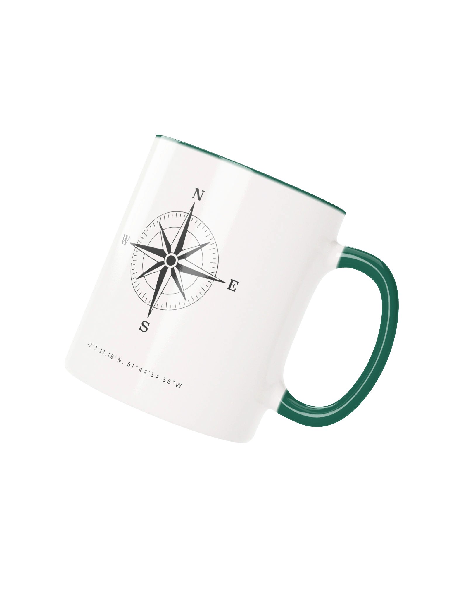 Compass -Grenada - Vintage ALT | Ceramic Mug Forest Green Peek-A-Boo Inside product image (2)