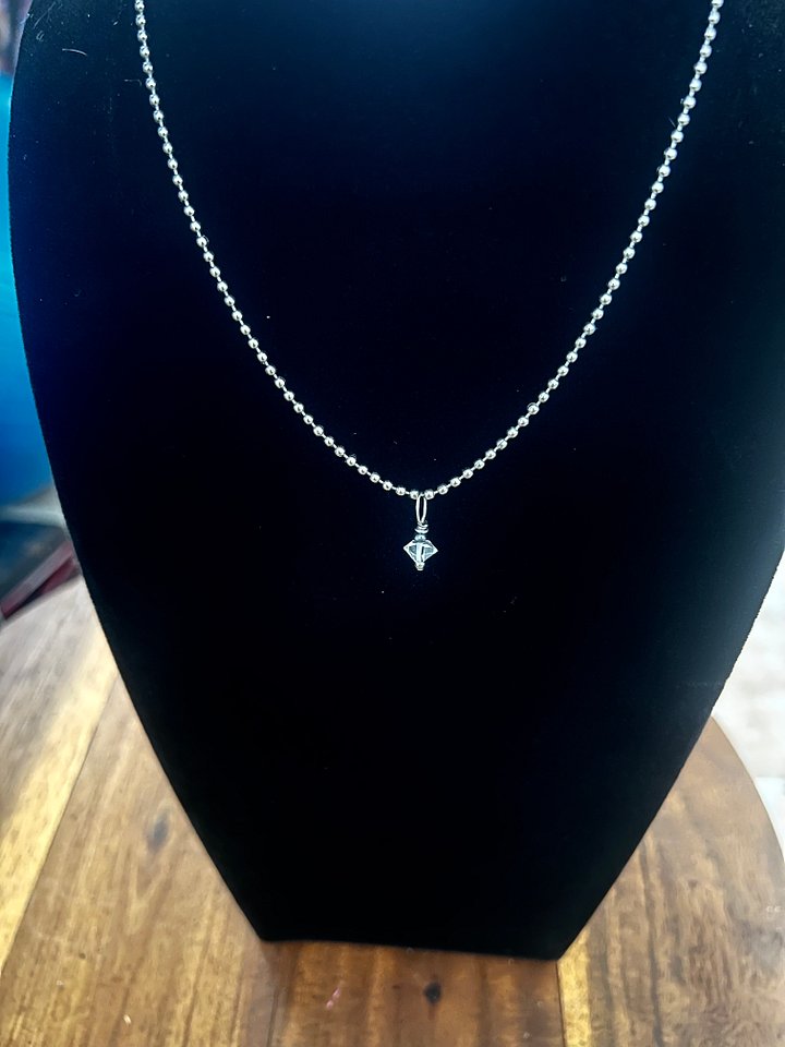 Dainty Herkimer, Black Pearl and Pyrite Necklace product image (1)