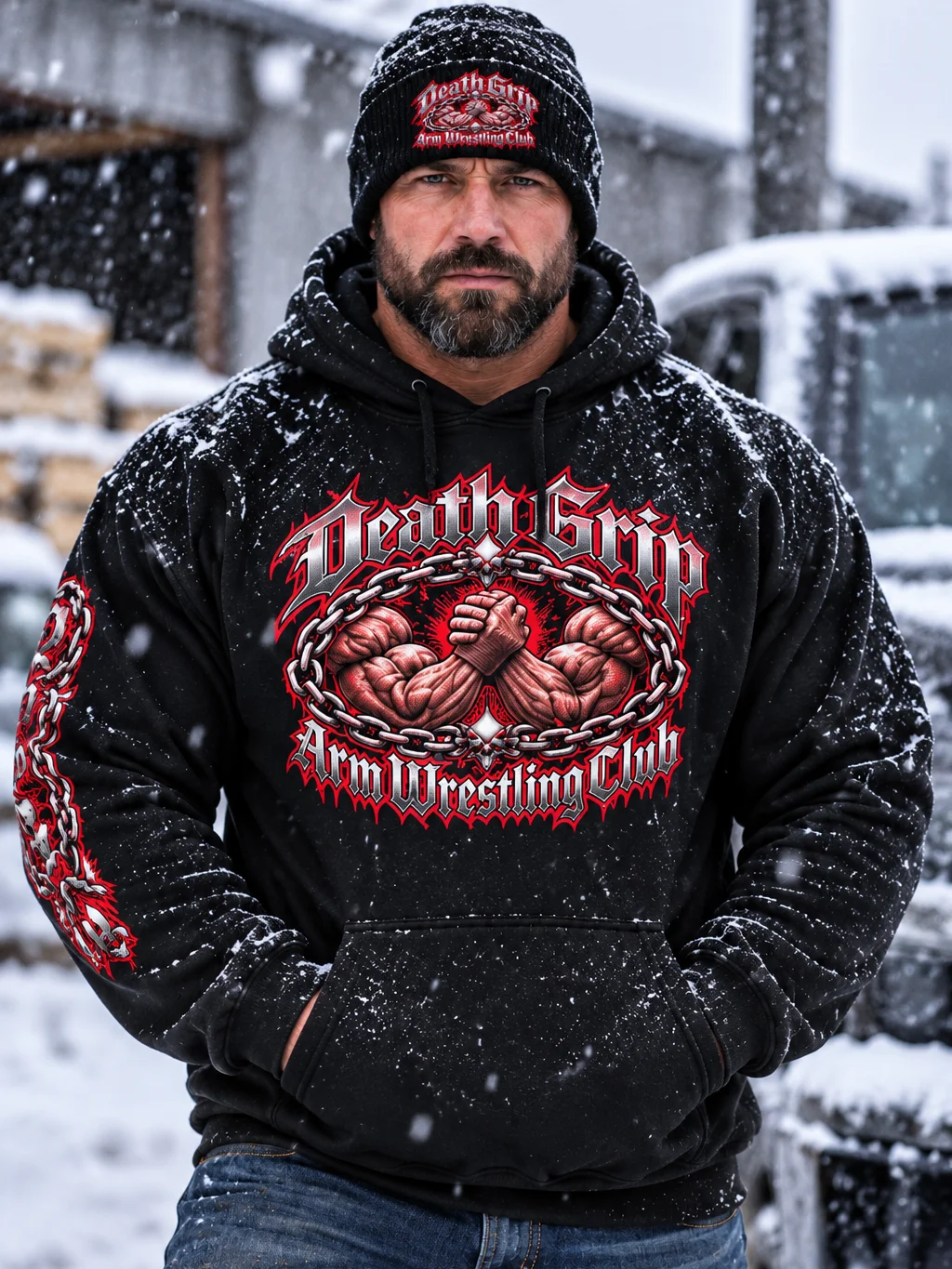 Death Grip Arm Wrestling Club – Embroidered Beanie product image (7)